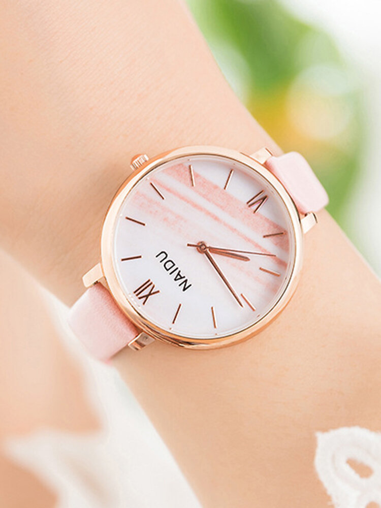 Trendy Marmor Damen Quarz Watch Leder Taille Watch Simple Style PU Watch