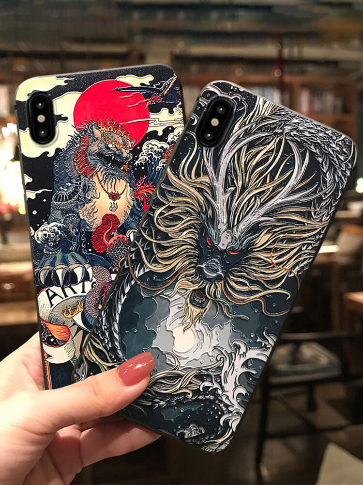 Dragon Printed Phone Protective Cover Embossed Phone Case