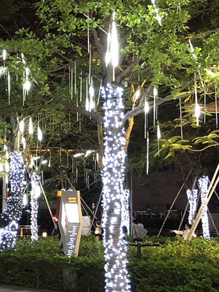 पनरोक आउटडोर एलईडी उल्का वर्षा ट्यूब परी स्ट्रिंग प्रकाश क्रिसमस गार्डन होम गार्डन का उपयोग करें 