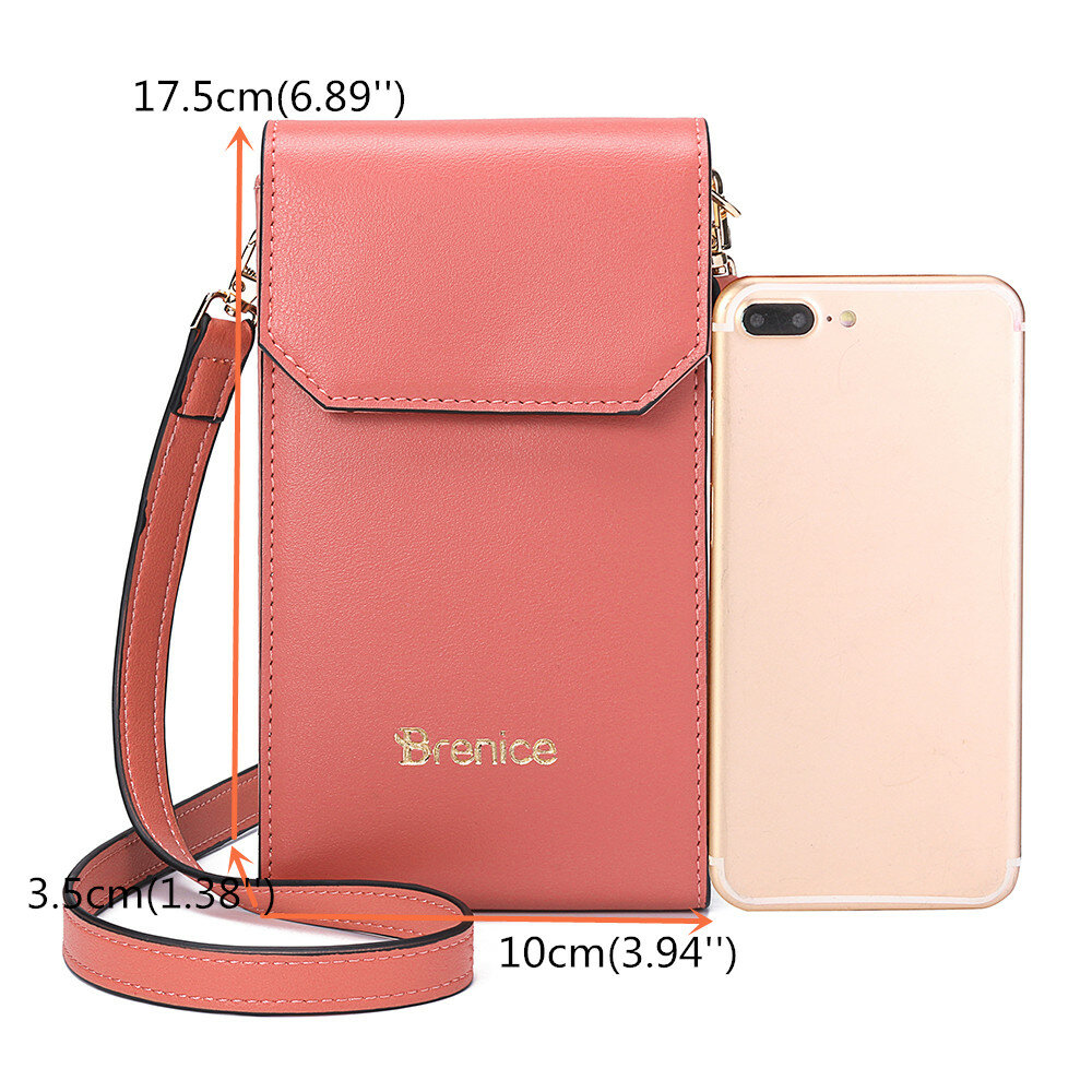 Women Solid Flap Card Bag Phone Bag Crossbody Bag