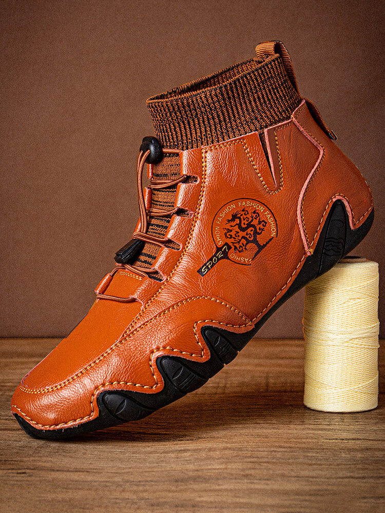 Menico Men Handmade Leather Non Slip Soft Sock Ankle Boots