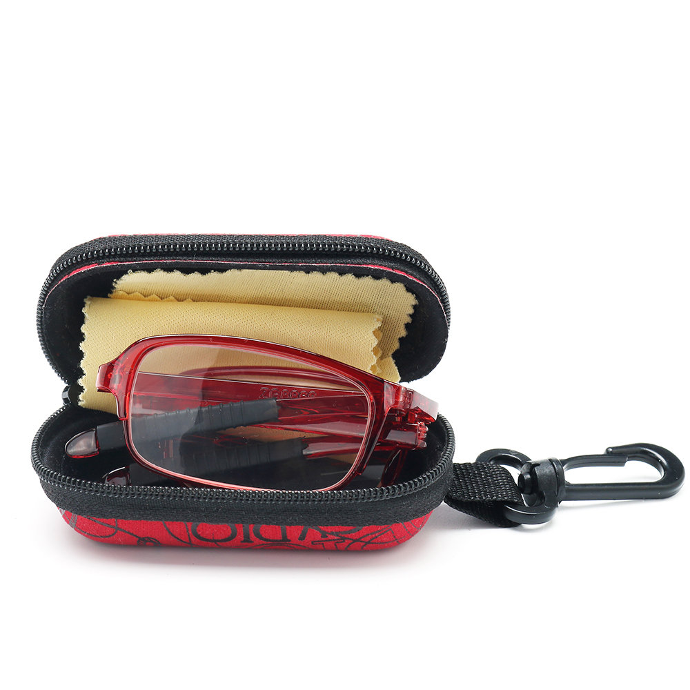 

Mens Women TR90 Foldable Ultralight Metal Frame Vision Care Reading Glasses Eyeglasses With Case, Brown;black;red