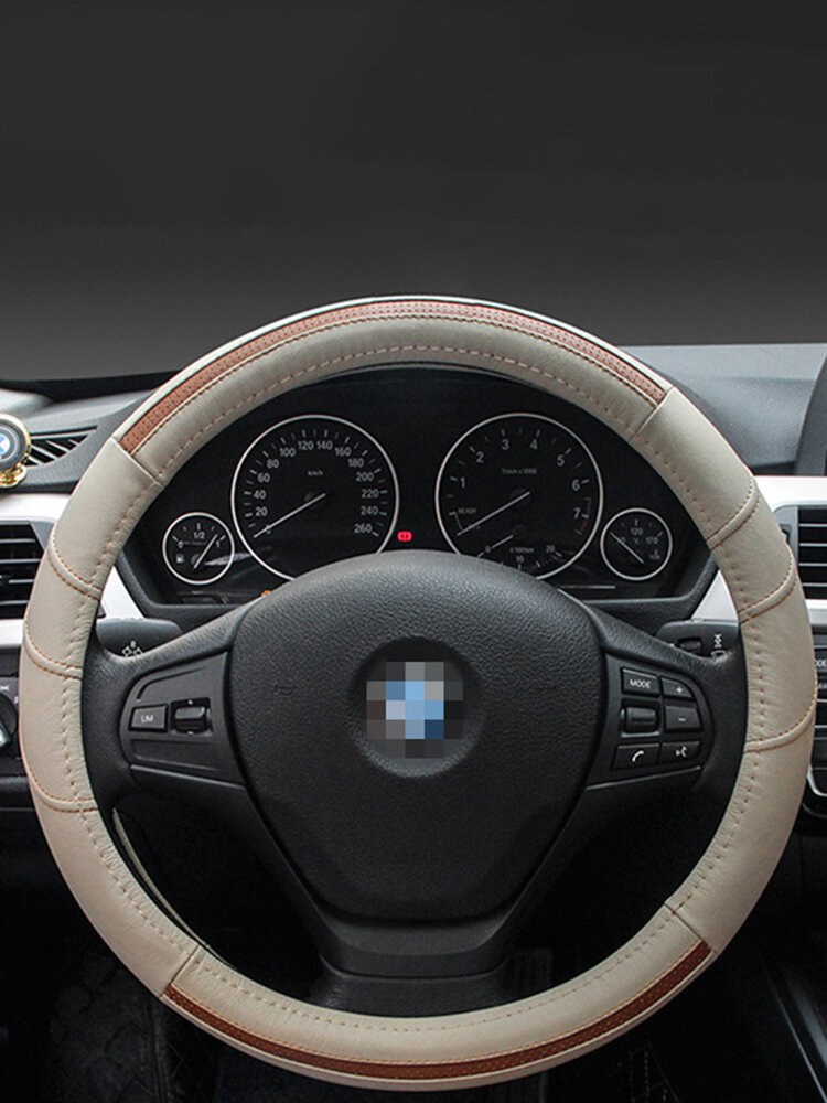 Universal Leather Steering Wheel Cover for Volkswagen Buick Cruze  Breathable Car Accessory