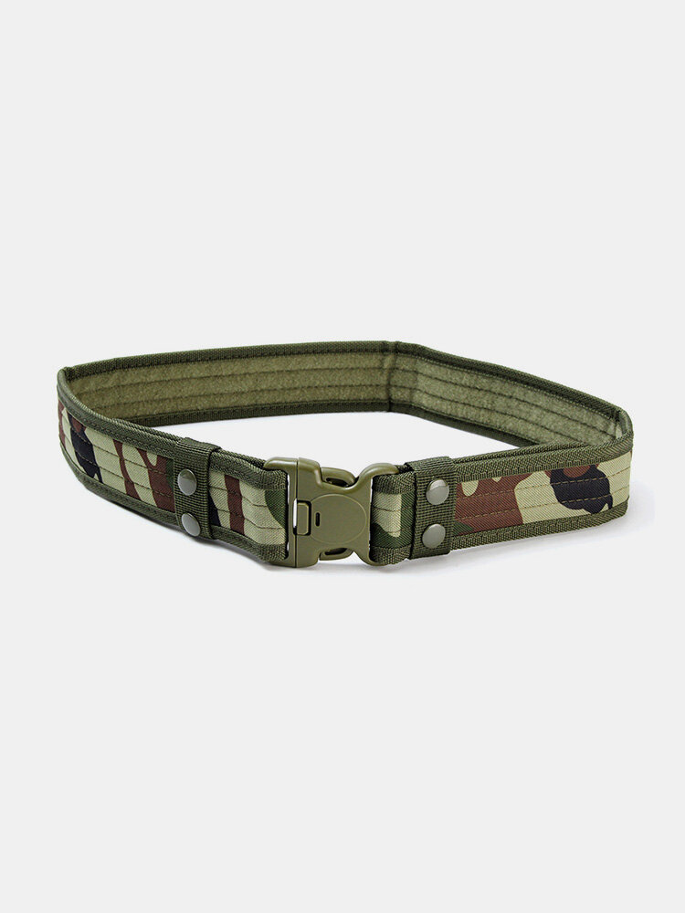 130CM Mens Camouflage Military Army Tactical Belt Swat Combat Hunting Outdoor Sports Belt 