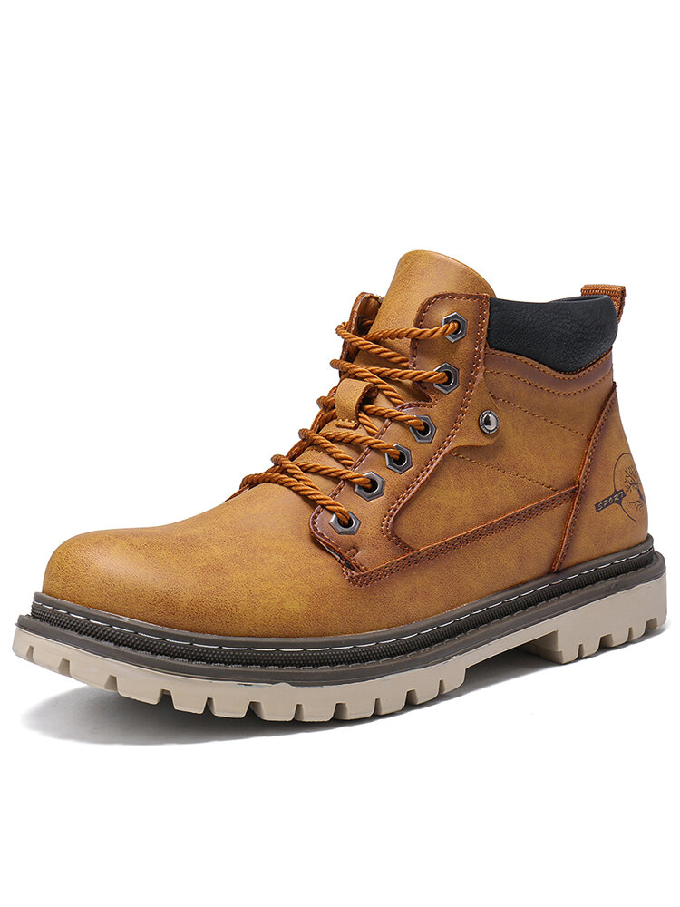 

Men Round Toe Non Slip Outdoor Work Style Tooling boots, Green;black;brown;khaki