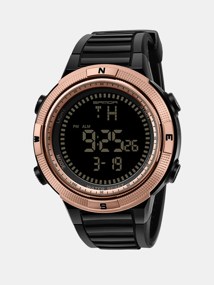 Sport Waterproof Digital Watch Stainless Steel Luminous Multifunctional Wrist Watch for Men