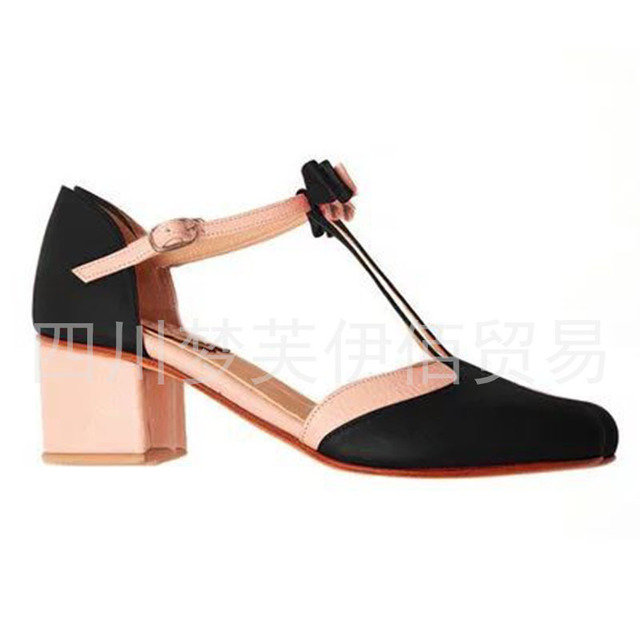 Women Large Size Hollow Buckle With High Heel Sandals
