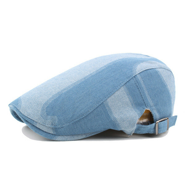 

Mens Cotton Washed Denim Berets Caps Outdoor Sunshade Newsboy Cabbie Cap Adjustable, Dark blue;blue