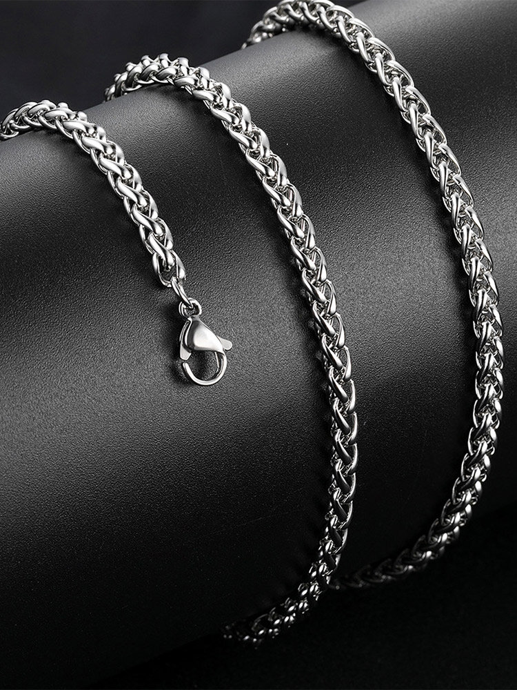 Trendy Simple Geometric Keel Single Chain Titanium Steel Necklace