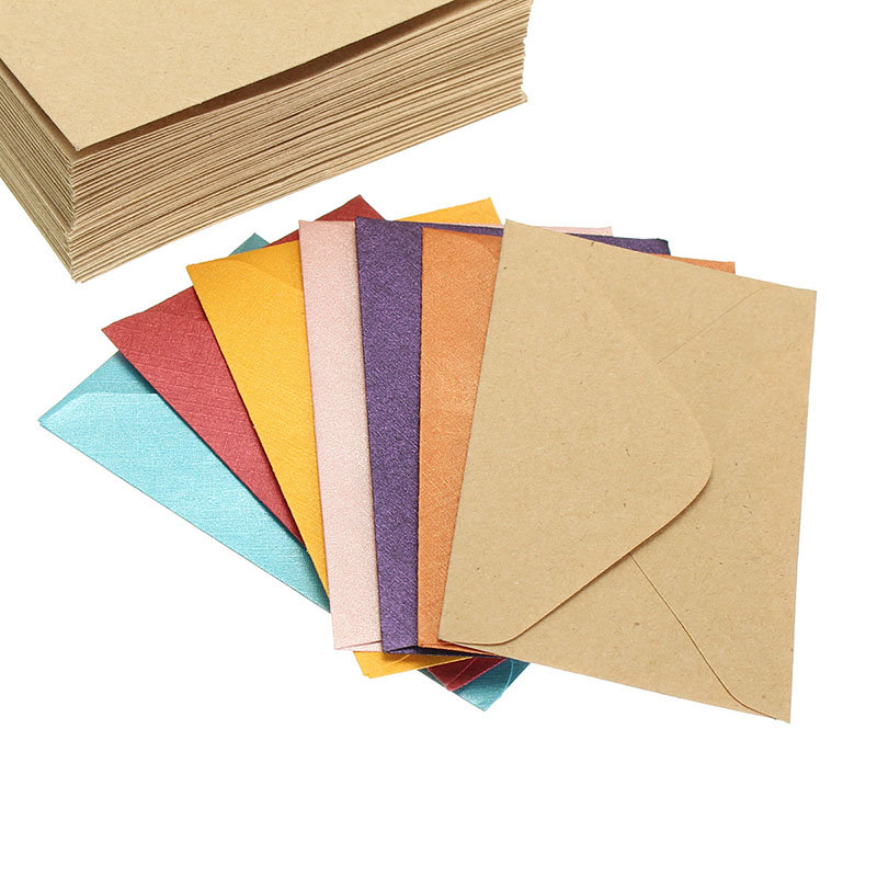 

50pcs Vintage Small Colorful Blank Mini Paper Envelopes Wedding Invitation Envelope /Gilt Envelope, 1;4;6
