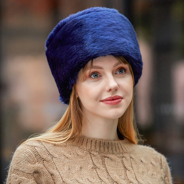 Men's And Women's Hats Hoods Head Caps Fur Velvet Thickened Cold Warm Hat