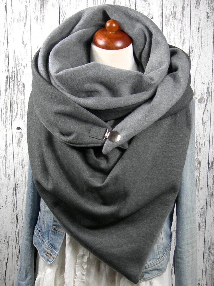 

Solid Color All-match Casual Thickening Warm Shawl Scarf, Purple;grey