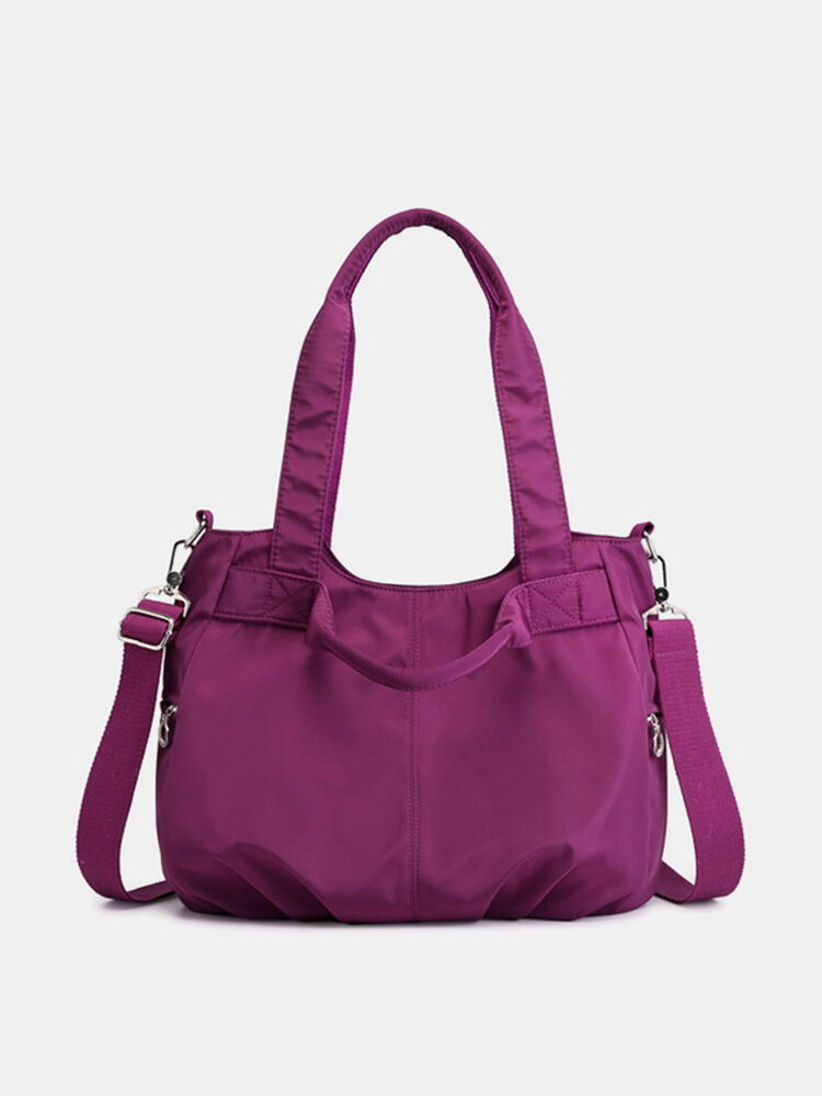 Women Waterproof Nylon Leisure Plain Large Capacity Handbag Crossbody Bag