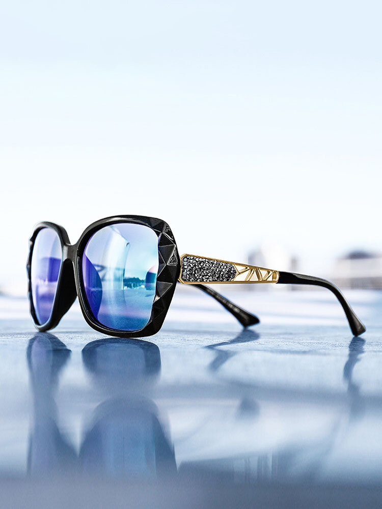 Women's Big Resin Lens Polarizing UV-resistant High Definition View Leisure Fashion Sunglasses
