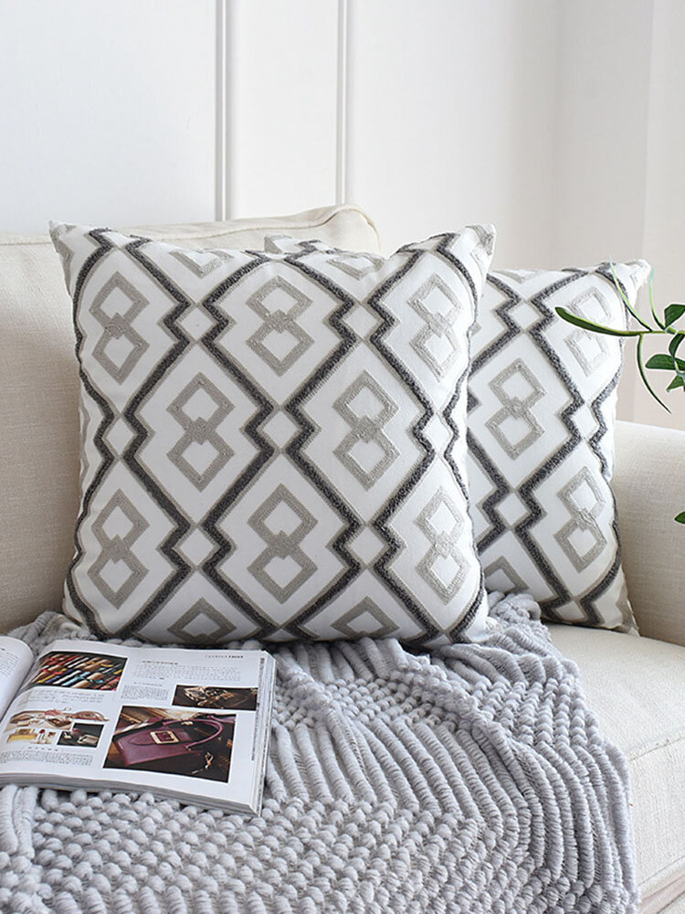 1PC Abstruct Geometric Nordic Style Embroidery Pattern Pillowcase Home Decor Sofa Living Room Car Throw Cushion Cover