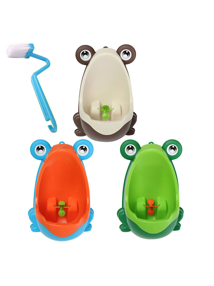 Lovely Frog Children Potty Toilet Training Brush Cleaning Kids Urinal Kid Boy Pee Removable Bathroom