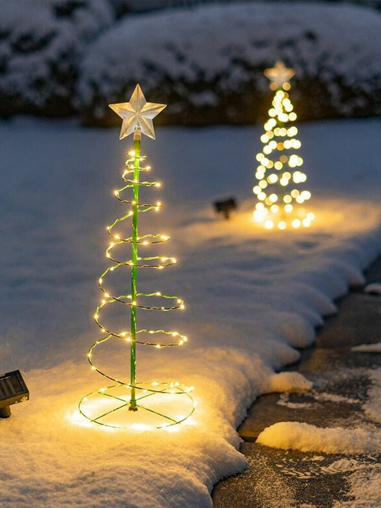 1 PC Plastic Solar Energy Christmas Tree Decoration Self-assembly Multicolor LED Light Garden Lawn Outdoor Light