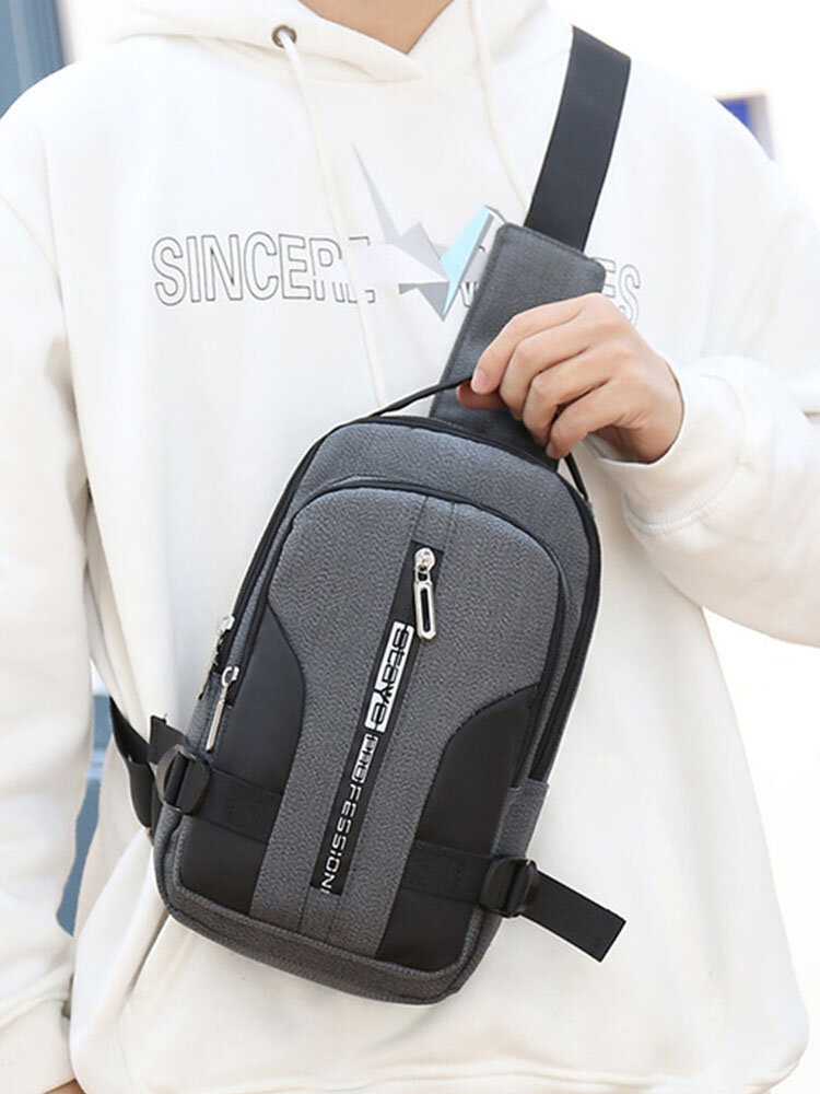 Men's Nylon Business Casual Messenger Bag Large Capacity Lightweight Shoulder Bag