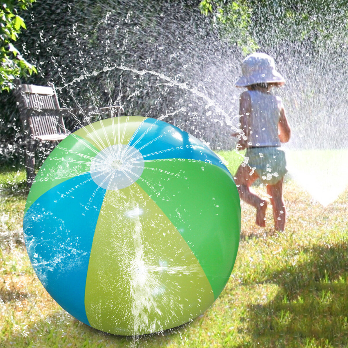 

75cm Inflatable Big Water Spray Ball Summer Children Outdoor Play Water Ball Water Spray Beach Ball Lawn Play Toy Ball
