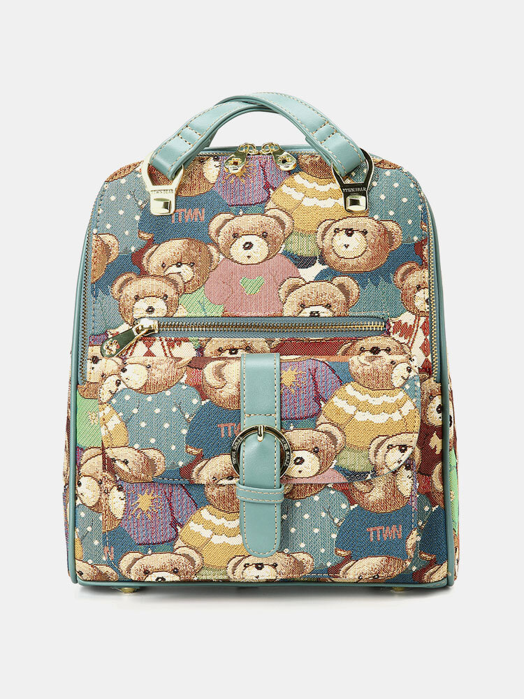 Women Bear Pattern Handbag Large Capacity School Bag Backpack