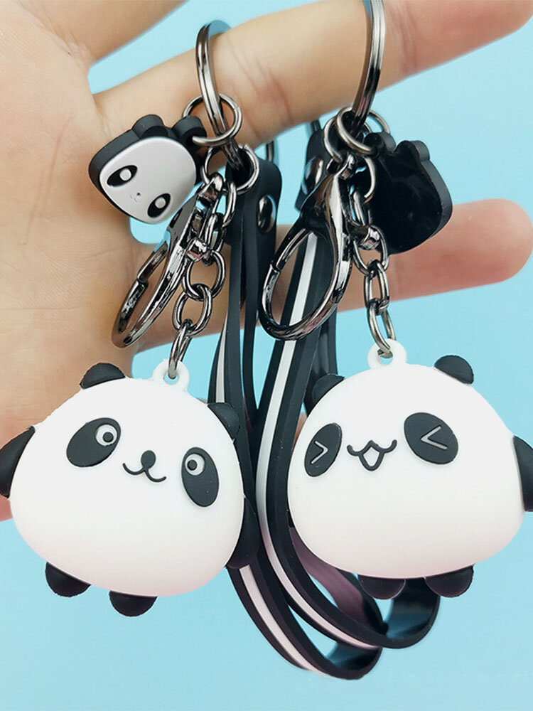 Winter Olympics Beijing 2022 Trendy Lovely Cartoon Panda Shape Plastic Pendant Wrist Strap Keychain
