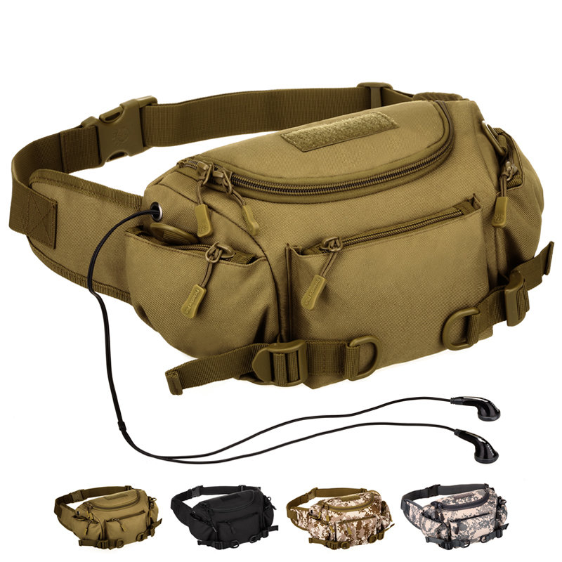 

Nylon Outdoor Tactical Waist Bag Camping Fanny Pack Military Messenger Bags For Men, Black;brown;digital jungle;acu camouflage