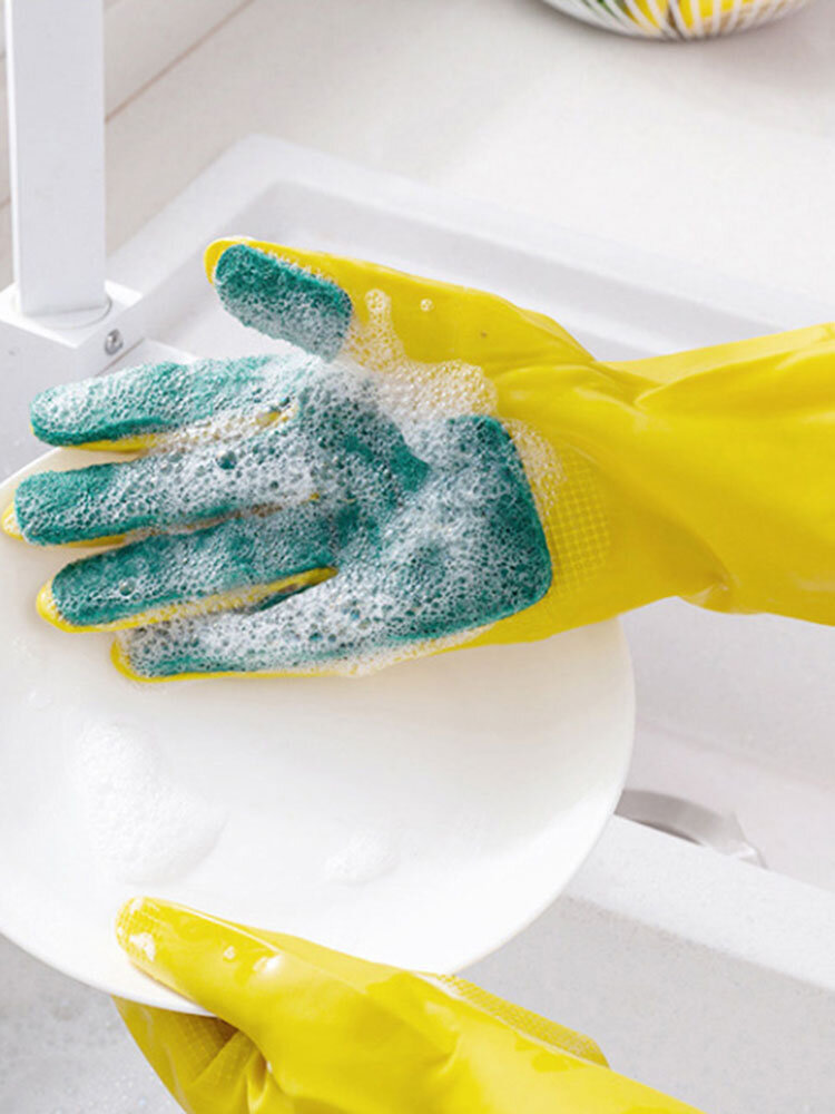 2 PCS A Set Multifunction Latex Cleaning Gloves Wearable Magic Dish Washing Gloves For Kitchen HouseholdDishwashing Gl от Newchic WW