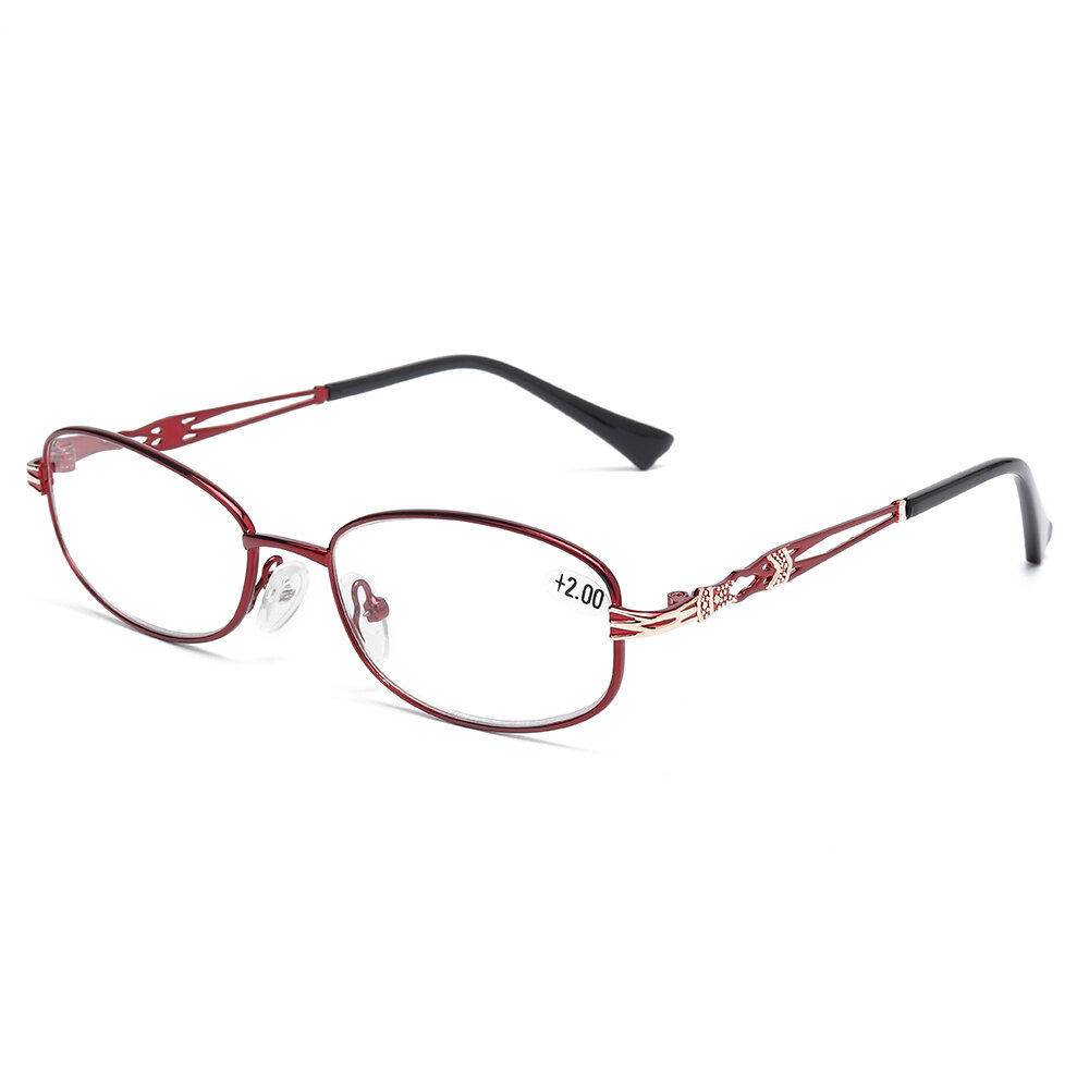 

Women Full Frame Metal Legs Foldable Thin Firm Fashion Comfortable Reading Glasses, Red