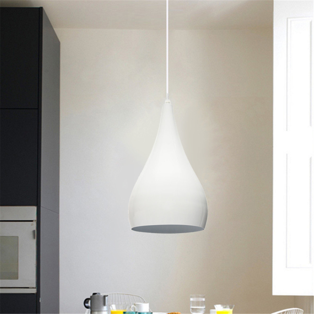 

5.9'' Modern Dome Hanging Ceiling Pendant Lampshape Decorative String Light Fixture Chandelier, White;black