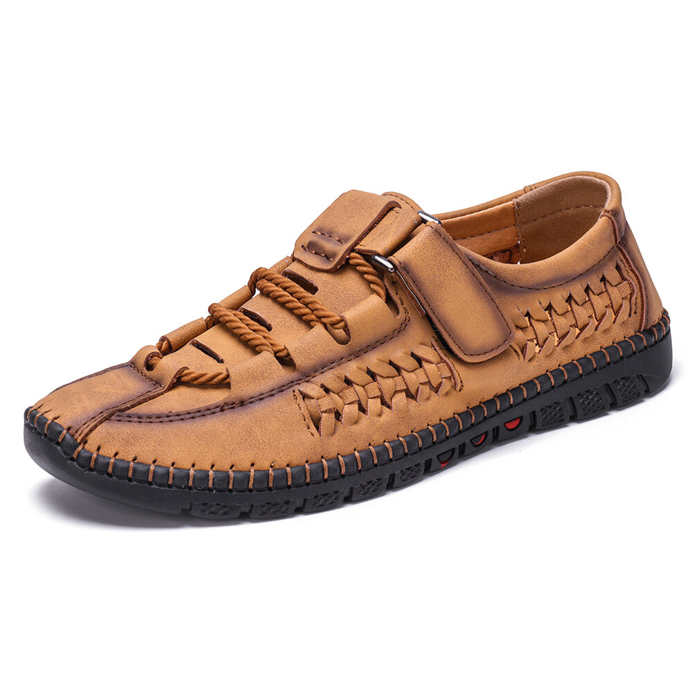 Menico Men Woven Style Breathable Soft Non Slip Microfiber Leather Shoes