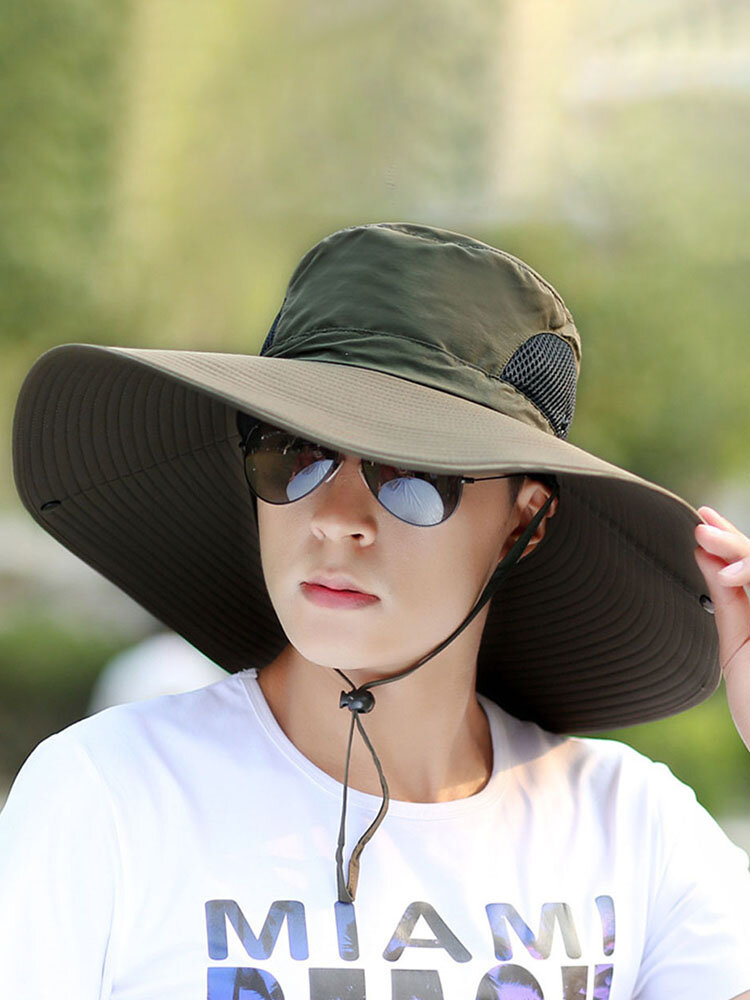 Hat Men's Big Brim Sun Hat Outdoor Breathable Sun Hat Anti-ultraviolet Fishing Mountaineering Sun Hat
