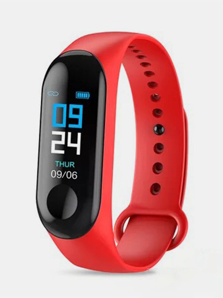 3 Colors M3 Color Screen Smart Sport Bracelet Exercise Data Heart Rate Blood Pressure Monitoring Receive Message Multifunctional Smart Watch