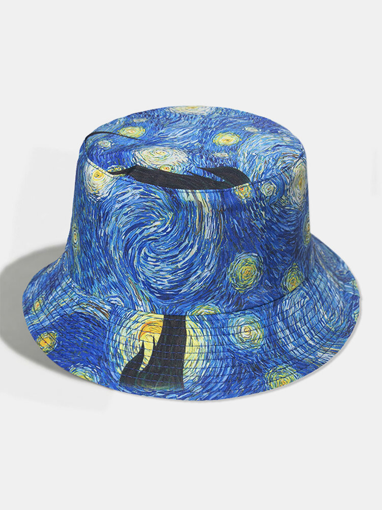 

Women & Men Van Gogh Starry Sky Oil Painting Windproof Soft All-match Travel Bucket Hat