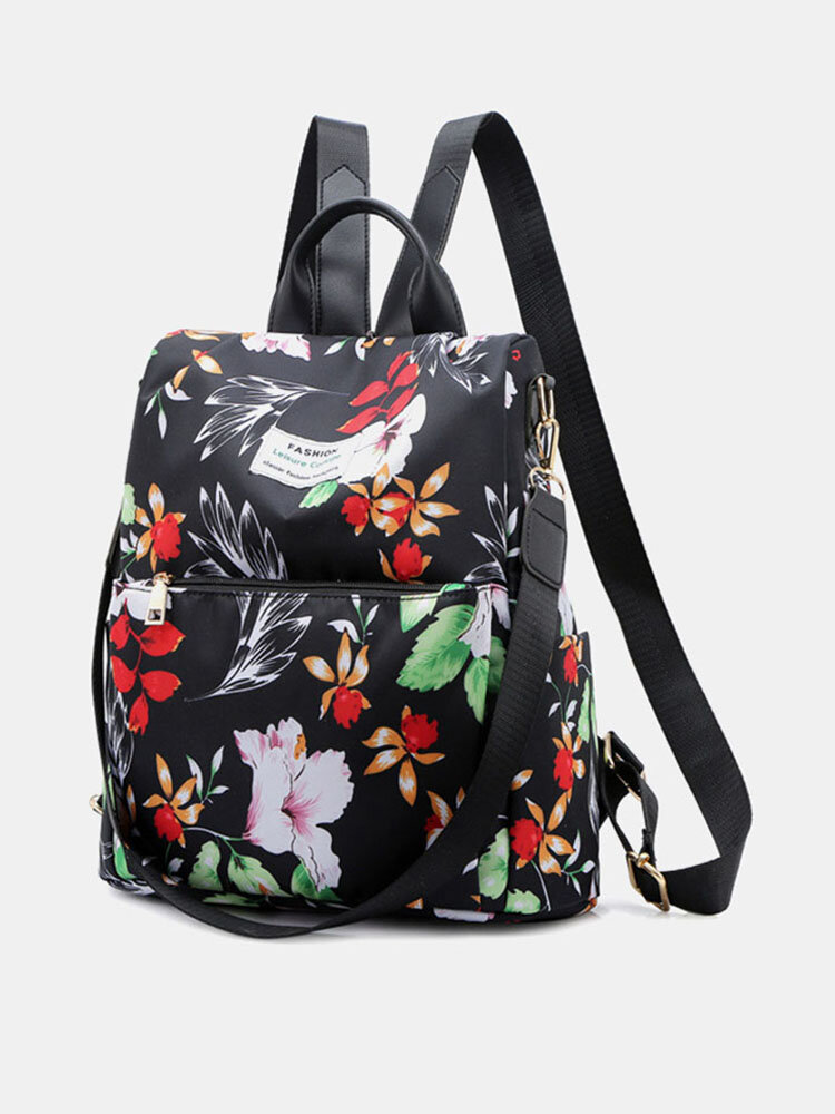 Women Waterproof Anti theft Multi-Carry Printed Casual Backpack Shoulder Bag