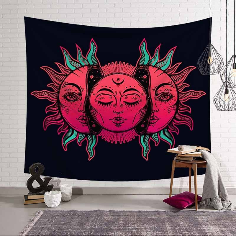 

Wall Hanging Moon And Sun Mandala Tapestry Bohemian Bedspread Decoration