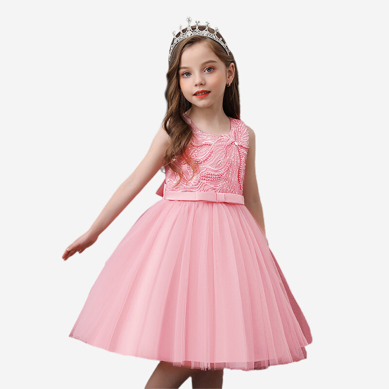 

Sequin Tulle Princess Dress For 1-7Y, White;pink;cameo;red