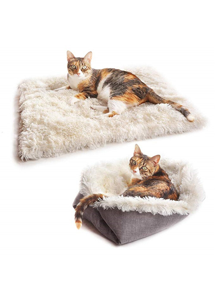 Cat Litter Pet Mat Dual-Use Kennel Cat Mat Long Plush Cat Mattress Pet Nest Autumn And Nest