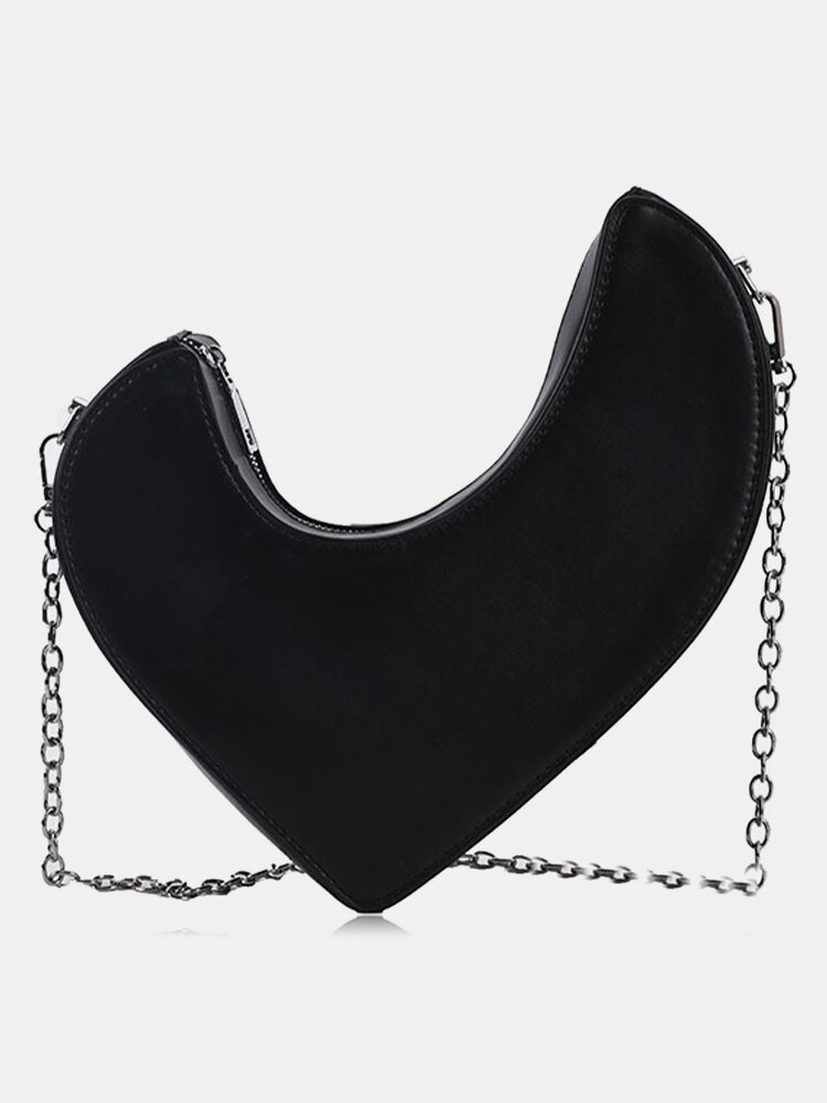 Chain Decor Heart-shaped Crossbody Bag Shoulder Bag