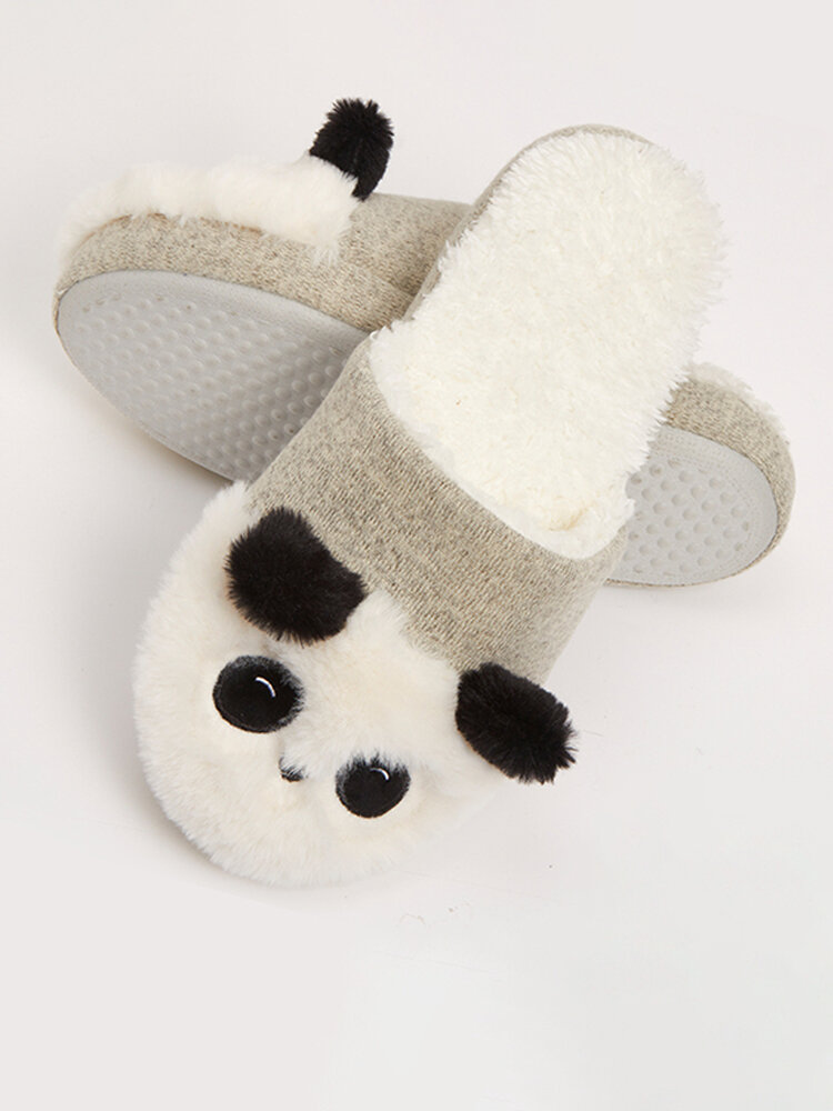 Women Cute Fluffy Panda Soft Comfy Warm Home Shoes