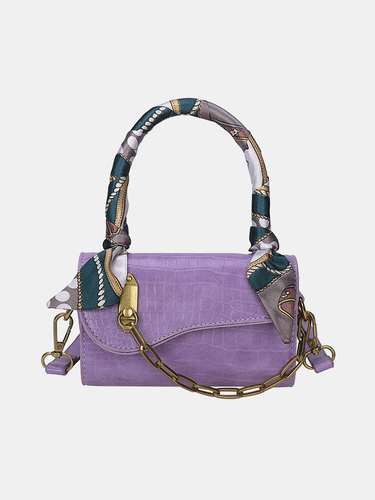 

Women Chains Alligator Crossbody Bag Handbag Shoulder Bag Satchel Bag, Yellow;purple;blue;black