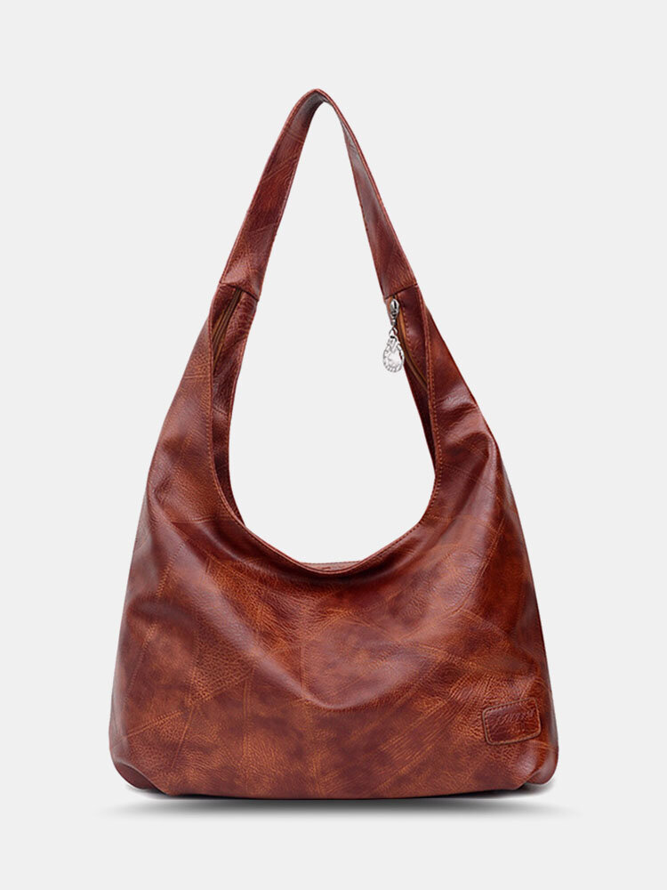 Women Vintage Large Capacity Anti-theft PU Leather Shoulder Bag Handbag Tote