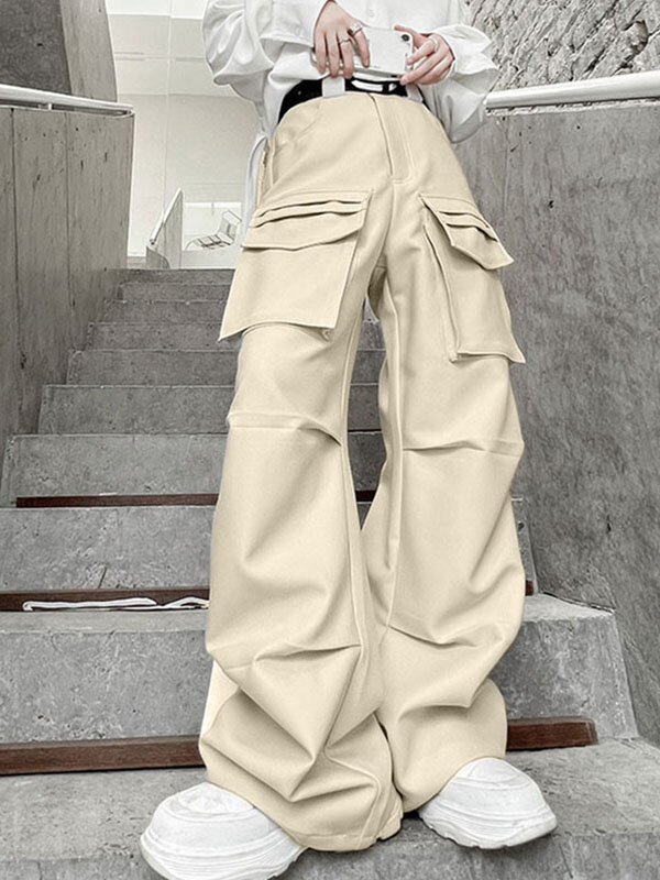 Uomo Fold Dettaglio Solido Dritto Carico Pantaloni