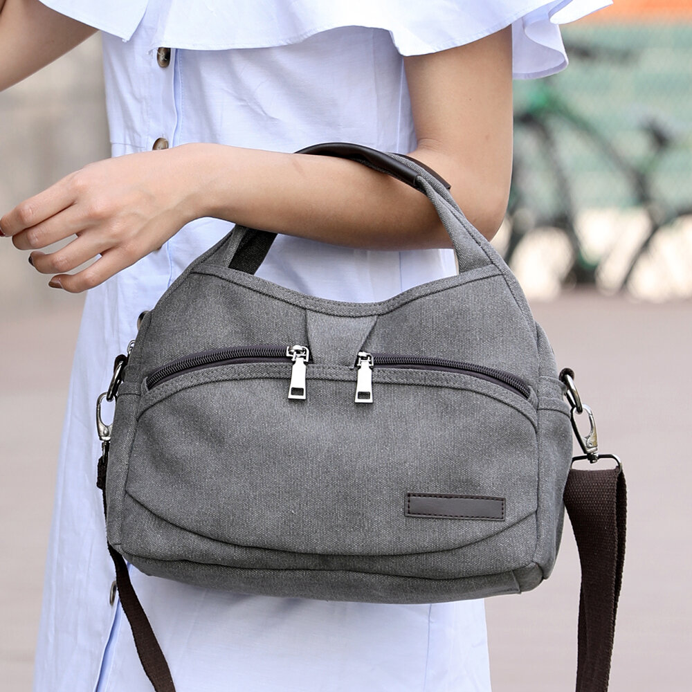 KVKY Front Pockets Handbags Vintage Shoulder Bags Simple Shopping Bags