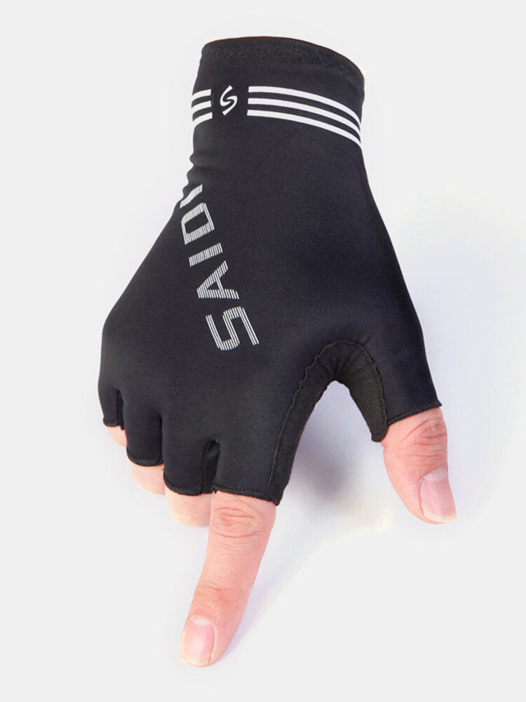 Mens Non-slip Silk Silica Gel Breathable Cool Elasticity Cycling Outdoor Half Finger Glove