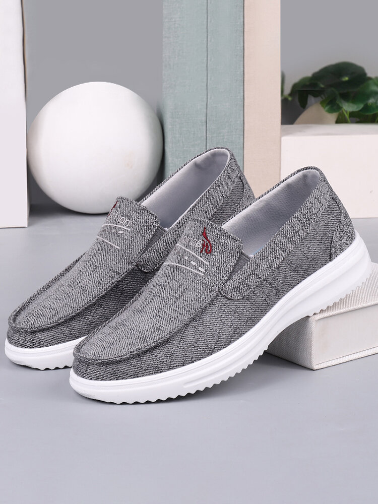 Men Canvas Light Weight Slip On Casual Old Peking Shoes