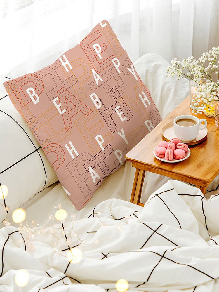 1PC Simple Letter Pattern Soft Colorful Pillow Home Sofa Car Lying Throw Cushion Cover