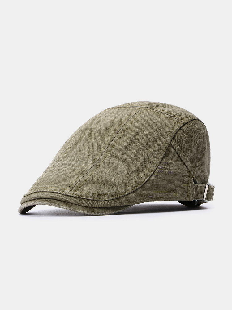 

Mens Womens Summer Cotton Retro Beret Cap Duck Hat Sunshade Casual Outdoors Peaked Forward Cap, Black;army green;gray;1