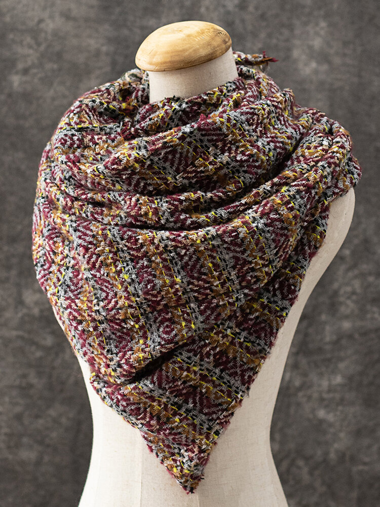 Women Scarf Shawl Wrap Buttoned Crochet Wrap With Ethnic Custom