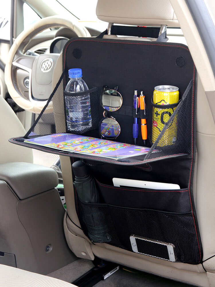 1 Pc Car Extra Space For storage Hanging Back Bag Foldable Hidden Table Tray Travel Dining Table Car Seat Storage Bag