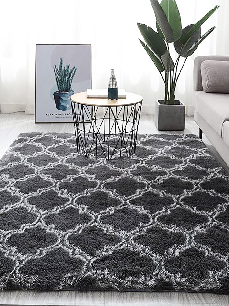

Variegated Tie-dye Gradient Checkered Carpet Living Room Bedroom Bedside Blanket Coffee Floor Mat, Wine red;dark grey;light grey